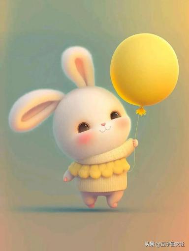 黄色系兔子图片(二)兔子与气球篇-第6张-宠物相关-宝佳网