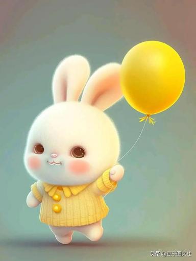 黄色系兔子图片(二)兔子与气球篇-第7张-宠物相关-宝佳网