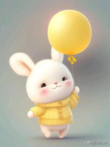 黄色系兔子图片(二)兔子与气球篇-第9张-宠物相关-宝佳网