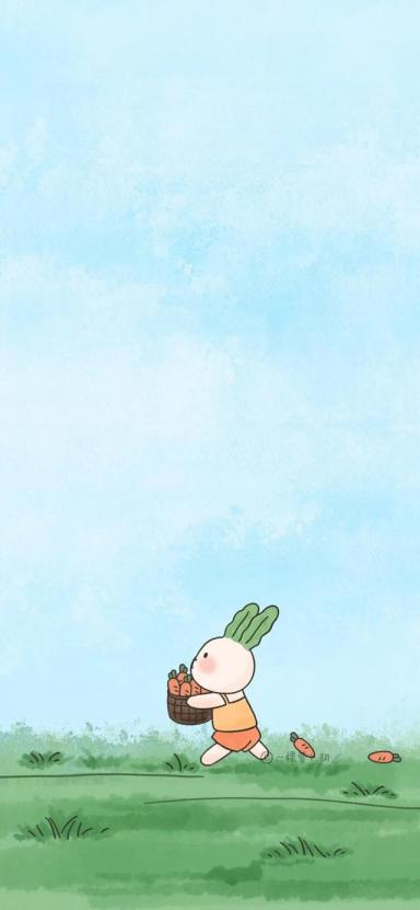 卡通壁纸：可爱呆萌的兔子-第20张-宠物相关-宝佳网