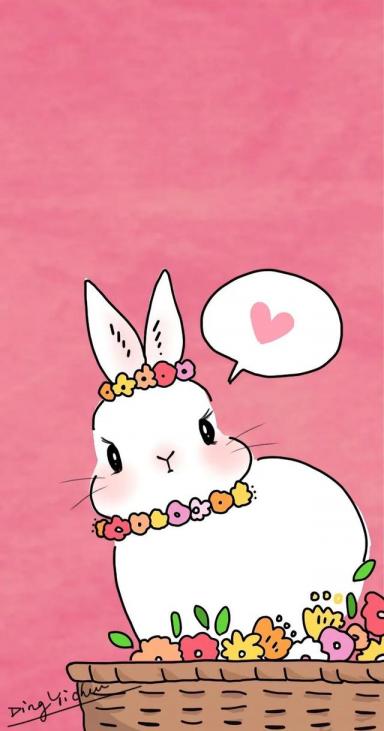 卡通壁纸：可爱呆萌的兔子-第25张-宠物相关-宝佳网