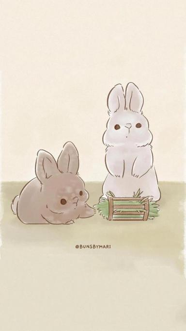 卡通壁纸：可爱呆萌的兔子-第28张-宠物相关-宝佳网