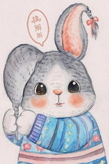 卡通壁纸：可爱呆萌的兔子-第31张-宠物相关-宝佳网