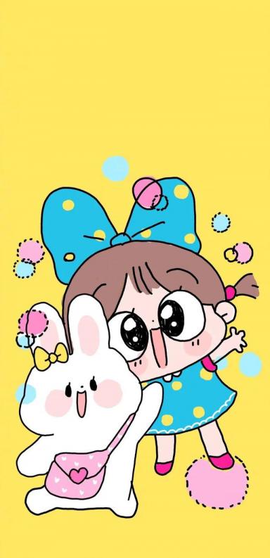 卡通壁纸：可爱呆萌的兔子-第50张-宠物相关-宝佳网
