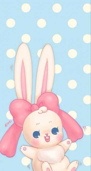卡通壁纸：可爱呆萌的兔子-第56张-宠物相关-宝佳网