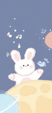 卡通壁纸：可爱呆萌的兔子-第68张-宠物相关-宝佳网