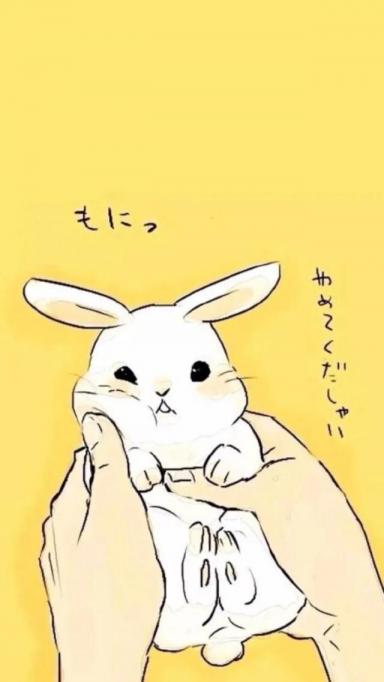 卡通壁纸：可爱呆萌的兔子-第73张-宠物相关-宝佳网
