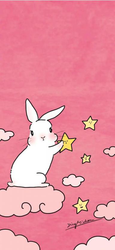 卡通壁纸：可爱呆萌的兔子-第78张-宠物相关-宝佳网