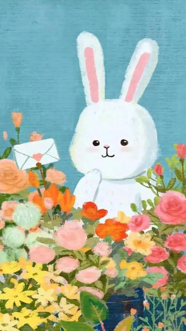 卡通壁纸：可爱呆萌的兔子-第81张-宠物相关-宝佳网
