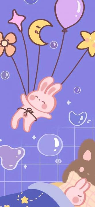 卡通壁纸：可爱呆萌的兔子-第96张-宠物相关-宝佳网