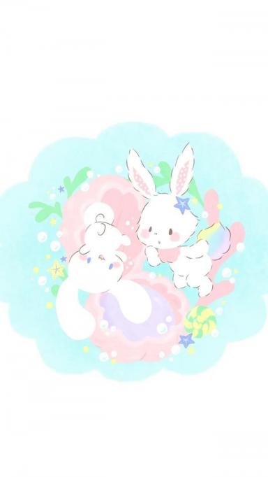 卡通壁纸：可爱呆萌的兔子-第94张-宠物相关-宝佳网